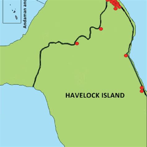 Map Of Havelock Island Depicting Distribution Of Positive Cases
