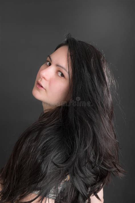 Woman With Long Dark Hair Stock Photo Image Of Dark 78241702