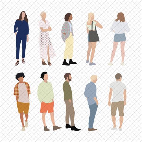 Flat Vector Different Angles People Toffu Co