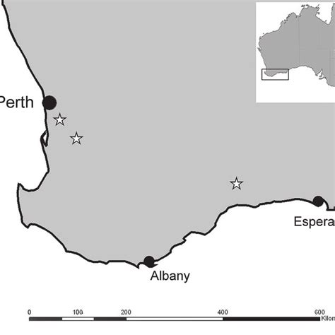 Map Of Southwestern Western Australia With Collection Localities Of