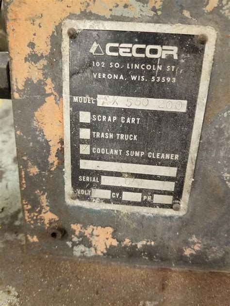 Cecor Portable Coolant Sump Cleaner 200 Gallon And Vertical Mixing Tank