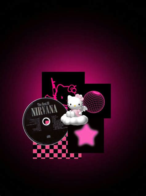 Pink And Black Cyber Wallpaper Hot Pink Wallpaper Hello Kitty