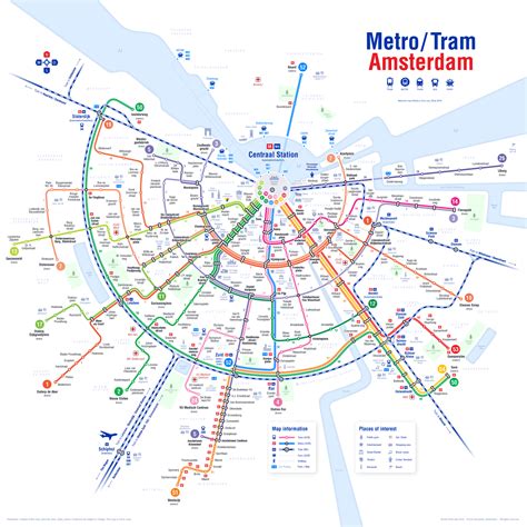 Mappa Mappa Aggiornata Del Trasporto Pubblico Di Amsterdam Ora La
