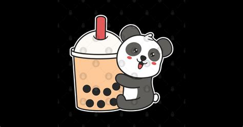 Kawaii Panda Loves Boba Panda Boba Sticker Teepublic
