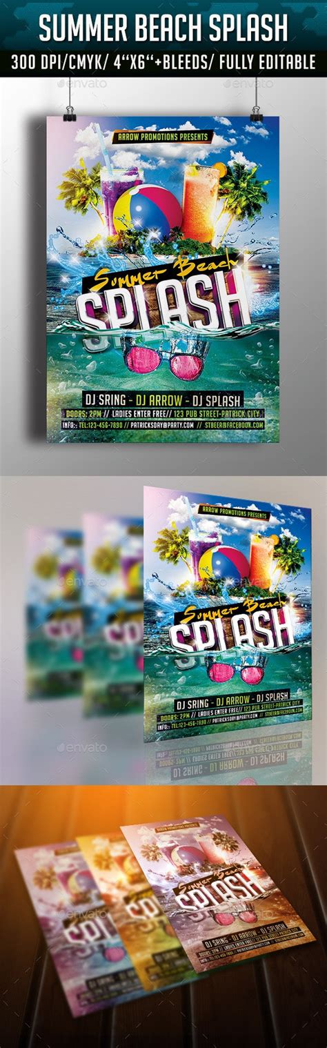 Summer Beach Splash Flyer Template By Arrow3000 Graphicriver