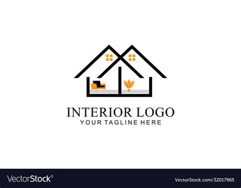 Interior Room Gallery Furniture Logo Design Vector Image
