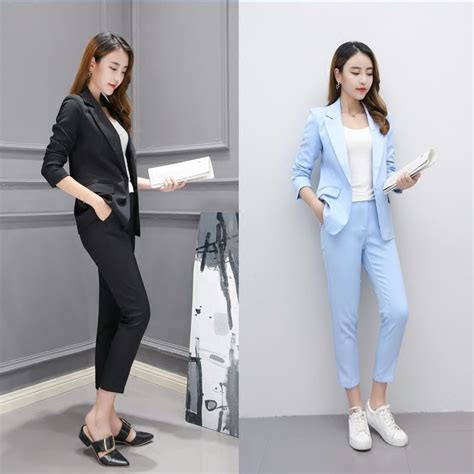 Suit Women Autumn Fashion 2018 New Business Wear Korean Casual Small Suit Women S Cropped Pants