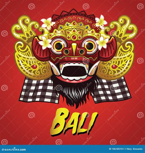 Balinese Barong Culture Bali Vector Illustration
