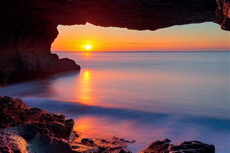 Sea Cave Sunset Digital Art By Liam Kane Fine Art America