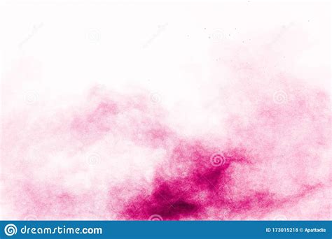 Abstract Deep Pink Powder Explosion On White Background Freeze Motion