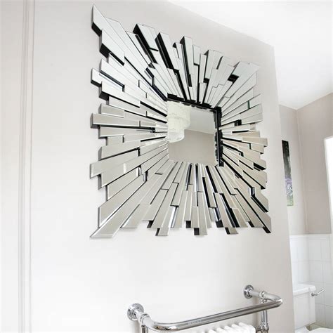 All Glass Square Contemporary Mirror By Decorative Mirrors Online