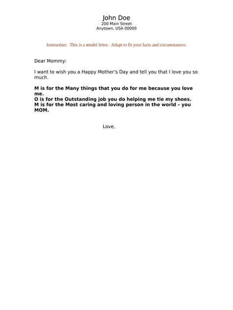 Sample Letter Mother Fill Out And Sign Online Dochub