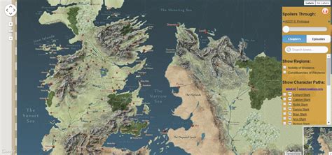 An Interactive Map Of The Lands From The ‘game Of Thrones Television