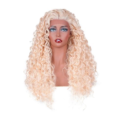 Fashion Kinky Curly Synthetic Wig Blonde Color Afro Wigs For Women Long