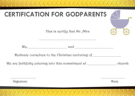 Baby Dedication To Godparents Certificates 10 Free