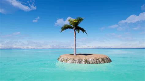 A Palm Tree On Tropical Island Surrounded Stock Motion Graphics Sbv