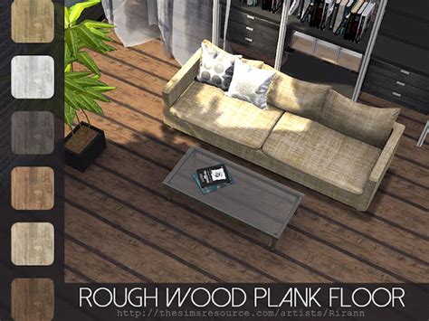Sims 4 Ccs The Best Rough Wood Plank Floor By Rirann