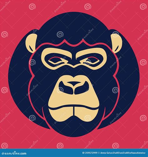 Monkey Face Vector Illustration Pop Art Animal Wild Chimp Head