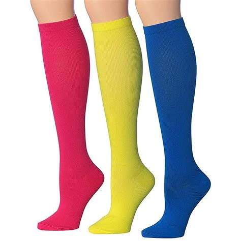 ronnox women s 3 or 6 pairs colorful patterned knee high graduated compression socks walmart