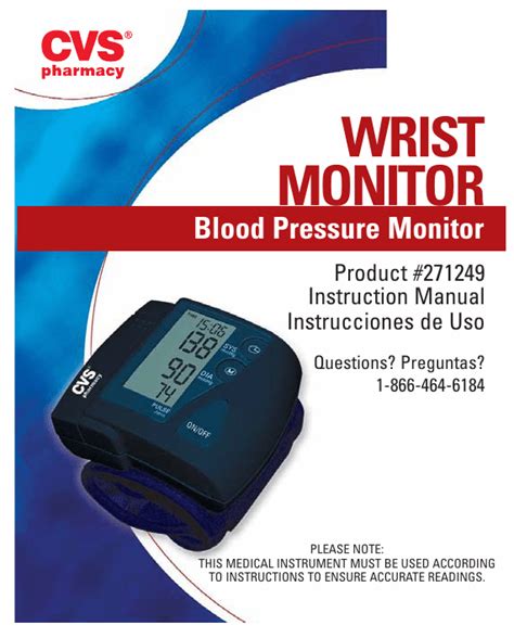 Cvs Pharmacy Blood Pressure Monitor Instruction Manual Pharmacywalls