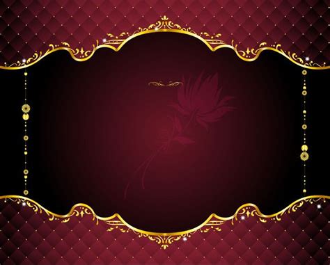 Background wedding invitation card design vector. Fondo De Borde Dorado Rojo De Vector De Patrón Europeo ...