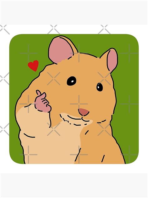 Lovefinger Heart Cute Hamster Meme Poster By Jebi Garden Redbubble