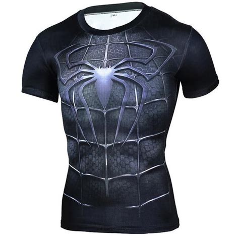 Camiseta SuperHéroes Spider Man Comic Superman Superhero Spiderman Superman T Shirt Black