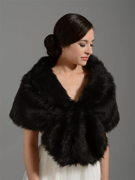 Shop the top 25 most popular 1 at the best prices! Black faux fur wrap bridal shrug stole shawl