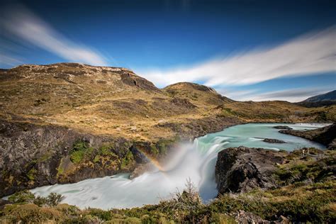Long Exposure Of The Salto Grande Waterfall In Torres Del Paine Np