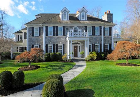 65 Million Georgian Colonial Mansion In Greenwich Ct Colonial