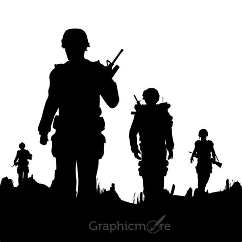 Soldier Silhouette Vector At Collection Of Soldier