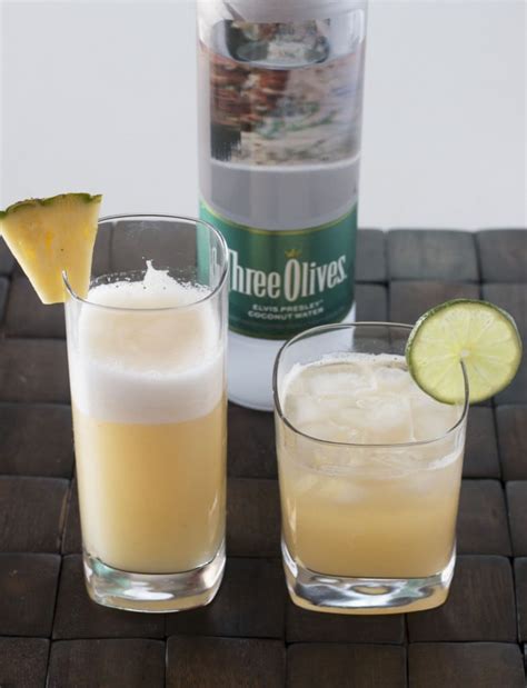 Coconut water can replace fluids after exercise. Shake, Rattle, & Roll Cocktail with Three Olives Elvis Presley Coconut Water Vodka - Cake 'n Knife