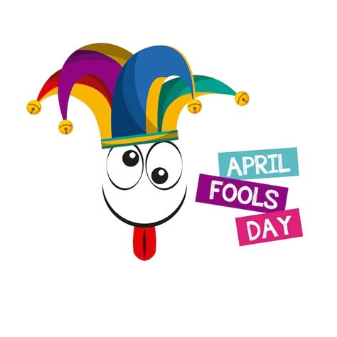 Premium Vector April Fools Day Card With Jester Hat Icon
