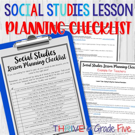 How To Plan Social Studies Lessons Thrive In Grade Five
