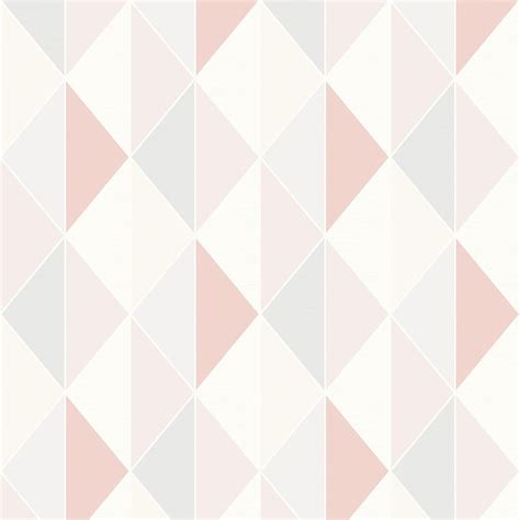Pink Grey Silver Geometric Wallpaper