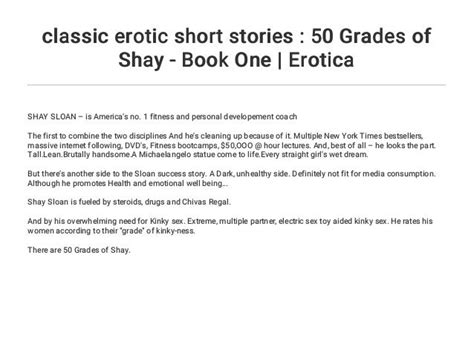 classic erotic short stories 50 grades of shay book one erotica