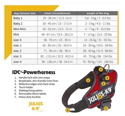 Joyride Harness Size Chart