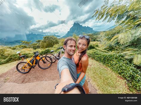 E Bike Biking Couple Image And Photo Free Trial Bigstock