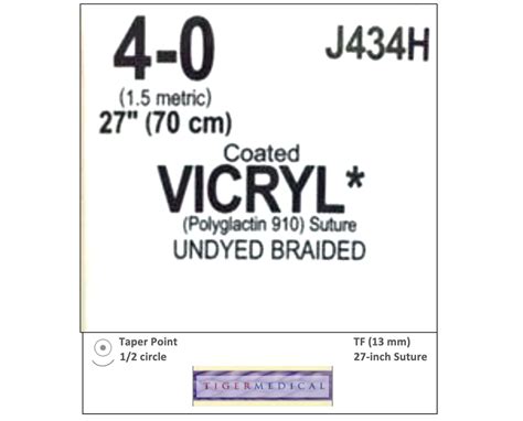 Ethicon Coated Vicryl Absorbable Sutures With Taper Point Tf Needles