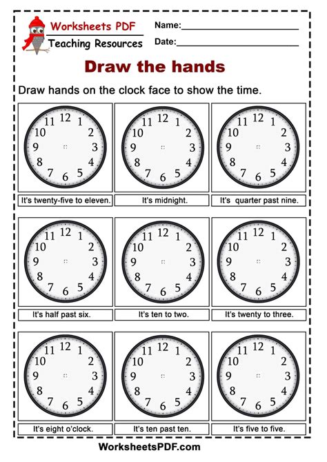 Learning To Tell Time Worksheets Kindergarten