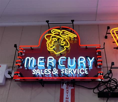 Mercury Neon Sign Ford Neon Signs Classic Car Mercury Sign