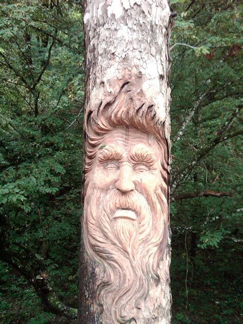 Woodspirit In Live Tree By Artist In Gatlinburg Tenn Wood Carving