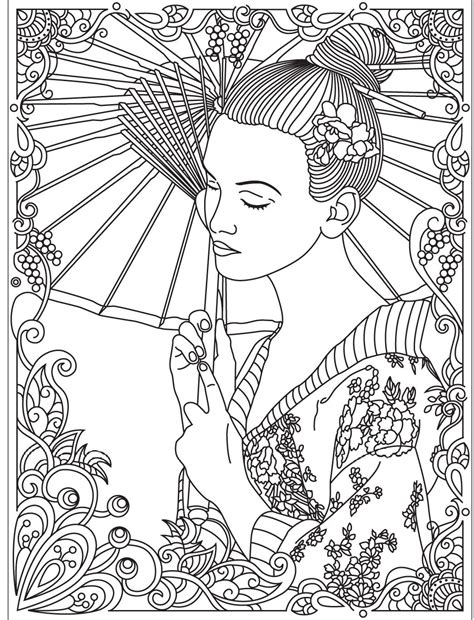 japan geisha colorish coloring book for adults mandala relax by goodsofttech steampunk
