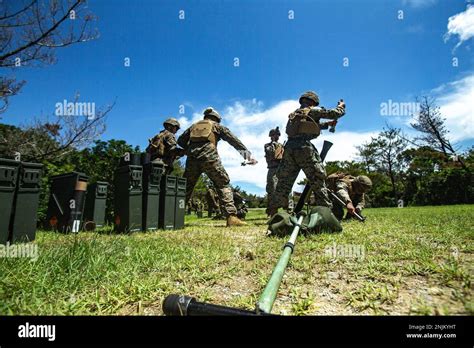 Us Marines With 3d Battalion 3d Marines Fire An M252 81mm Mortar