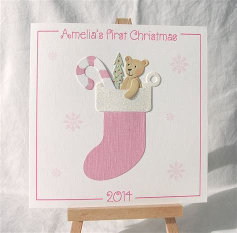 Babys 1st Christmas Card Babys First Christmas Etsy Uk