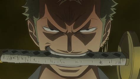 One Piece Zoro Enojado Ninja Espada Cabello Verde Rudo Zoro