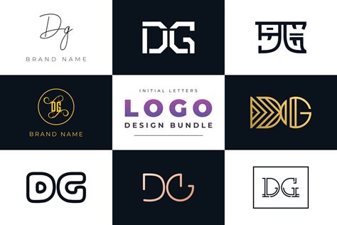 conjunto de letras iniciales de colección dg logo design 2964885 vector en vecteezy