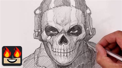 How To Draw Call Of Duty Ghost Sketch Tutorial Youtube