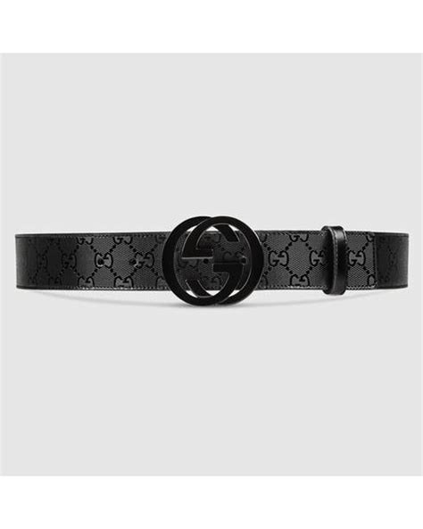 Gucci Gg Imprimé Belt With Interlocking G In Black Lyst