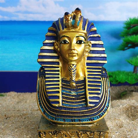 Ancient Egypt Pharaoh King Tut Tutankhamun Death Mask Statue Figurine